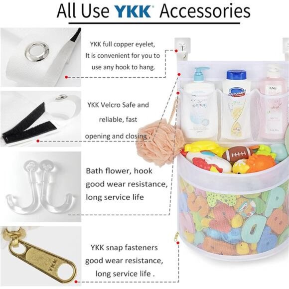 Baby Bath Toy Organizer, quick drying， and mould proof, Multiple-Suspension - Picture 5 of 7